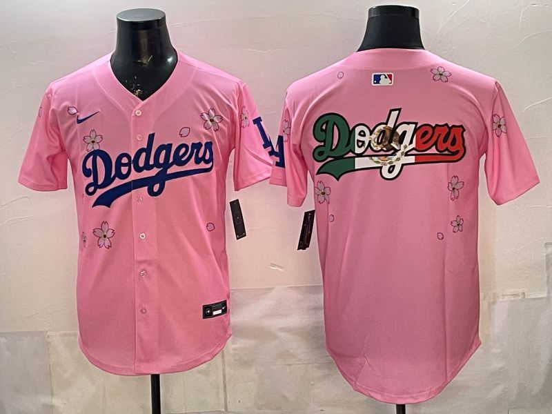 Men Nike 2026 Los Angeles Dodgers Blank Pink Sakura Edition Game MLB Jersey 005->los angeles dodgers->MLB Jersey